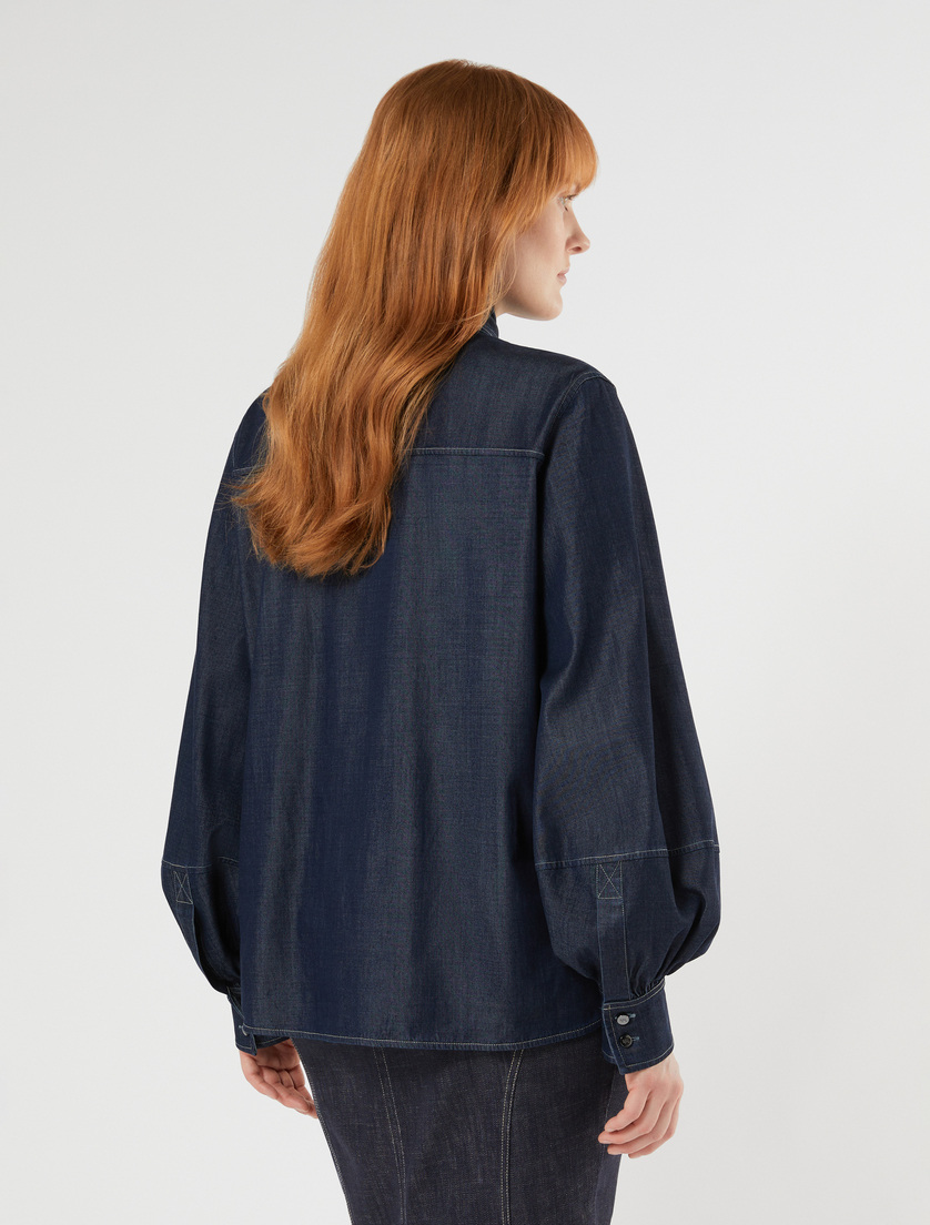 Tencel twill shirt - NAVY - Marina Rinaldi - 4