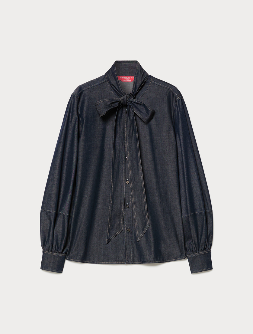 Tencel twill shirt - NAVY - Marina Rinaldi