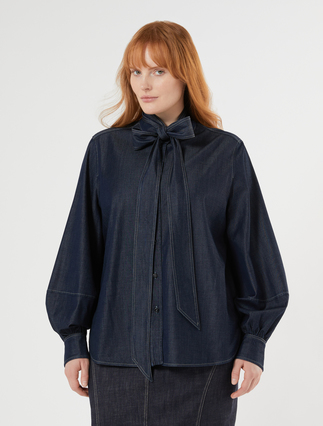 Camicia in twill tencel - BLU