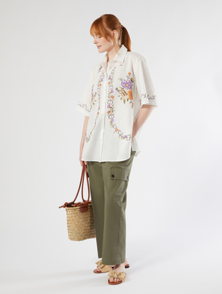 Chemise en toile de coton avec broderies - Marina Rinaldi