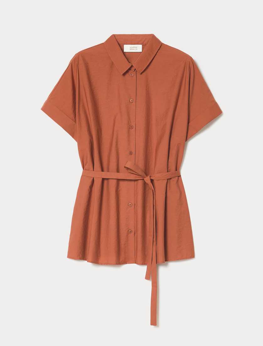 Cotton canvas shirt - TERRA COTTA - Marina Rinaldi