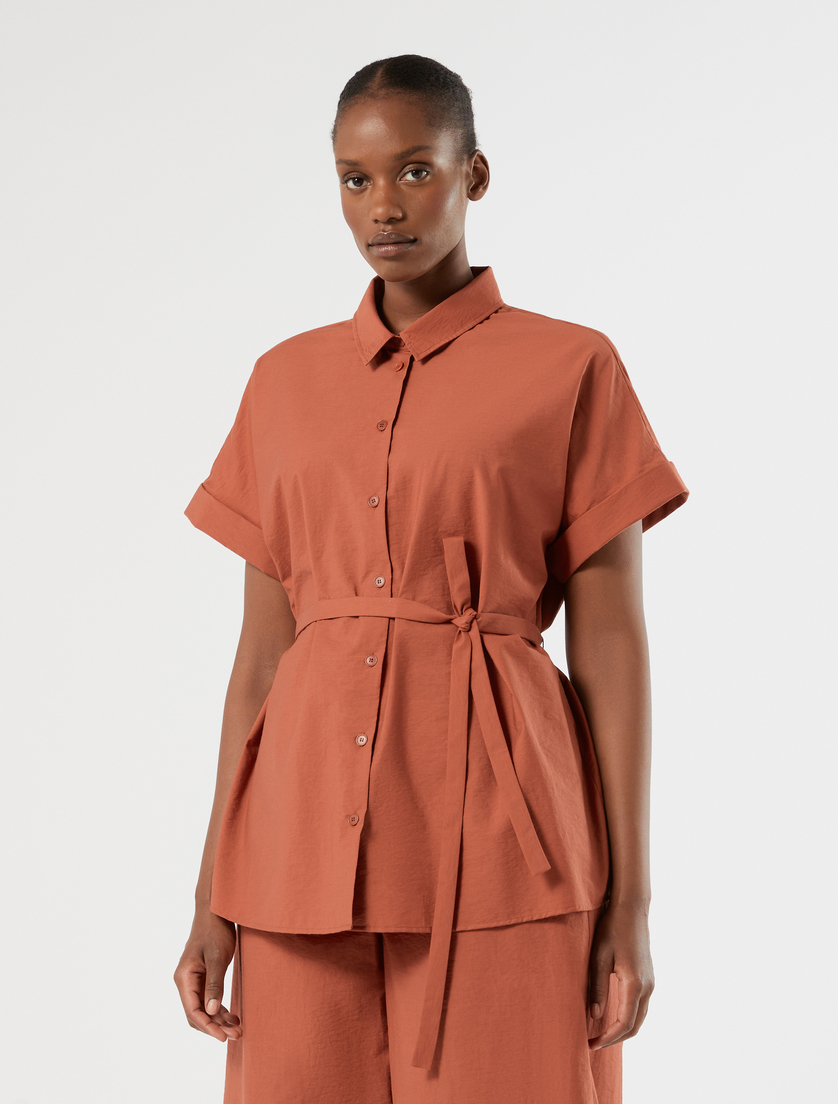 Cotton canvas shirt - TERRA COTTA - Marina Rinaldi - 3
