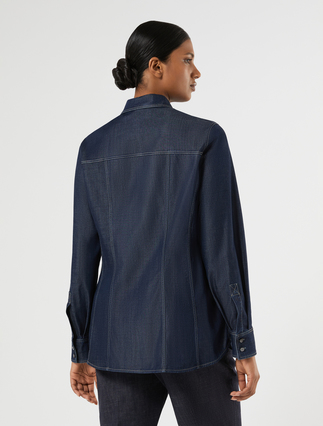 Tencel twill shirt - NAVY - Marina Rinaldi - 4