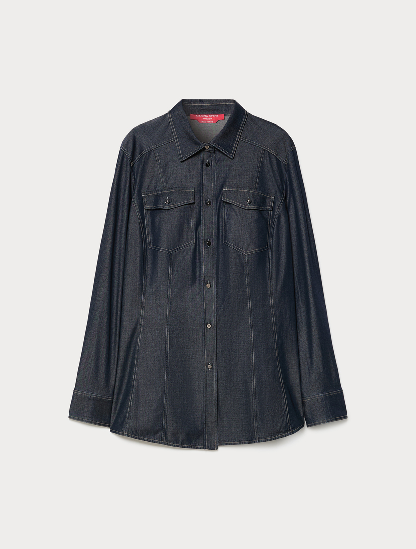 Camicia in twill tencel - BLU - Marina Rinaldi