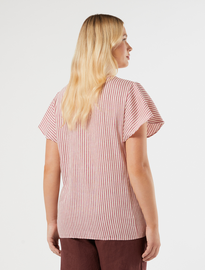 Linen and silk canvas shirt - BEIGE PINK - Marina Rinaldi - 4