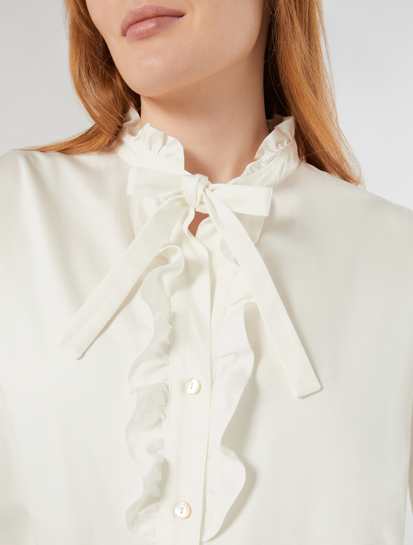 Cotton sateen shirt - IVORY - Marina Rinaldi - 5