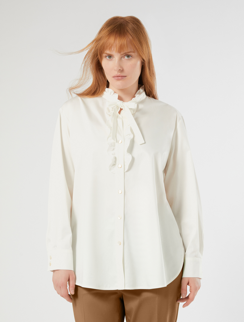 Cotton sateen shirt - IVORY - Marina Rinaldi - 3