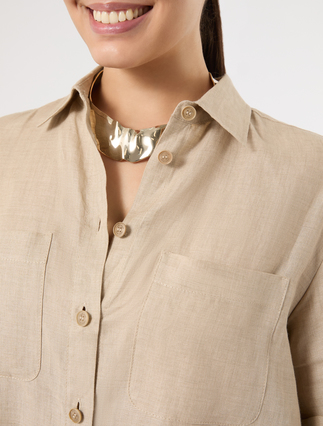 Linen shirt - SAND - Marina Rinaldi - 5