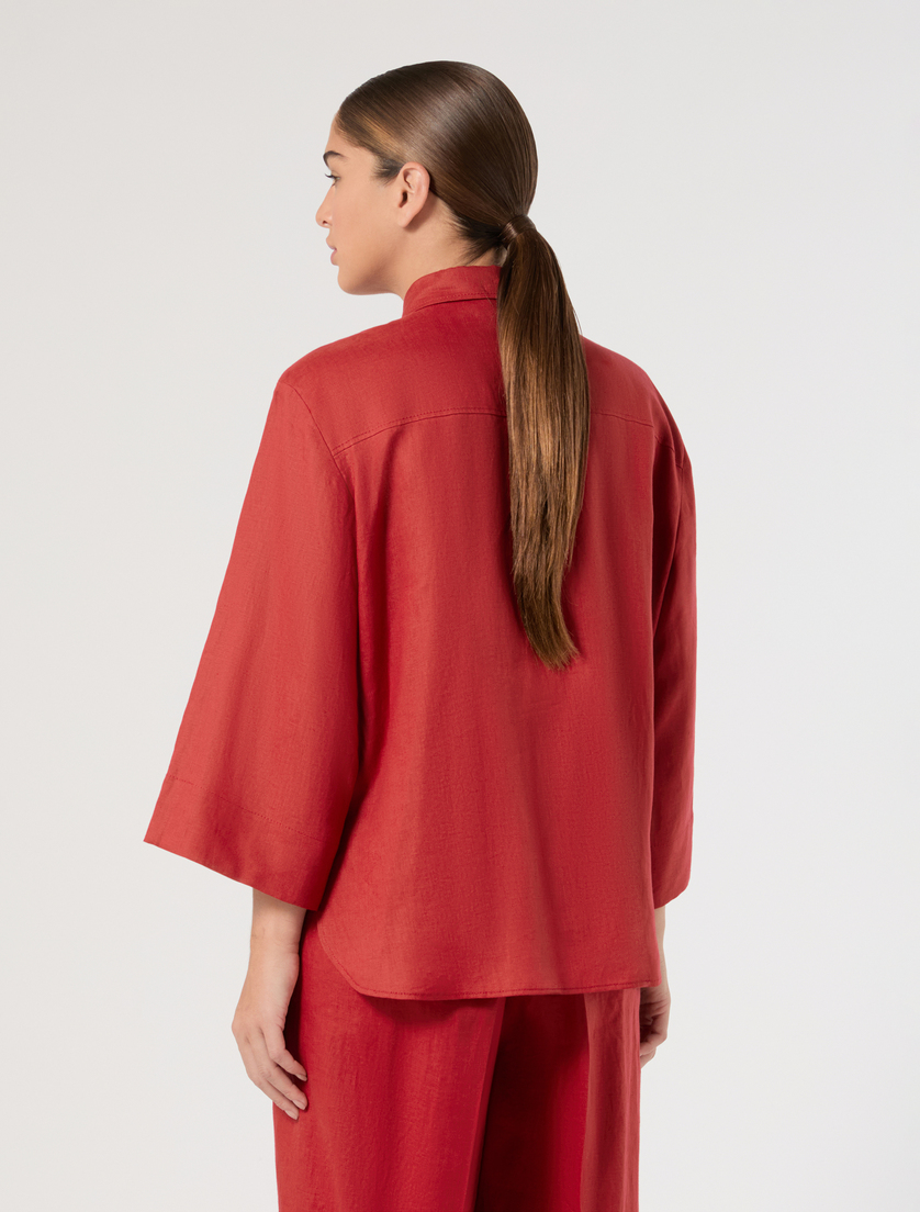 Linen shirt - RED - Marina Rinaldi - 4