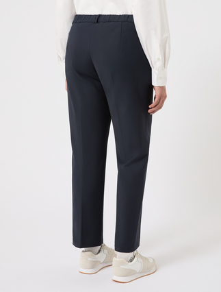 Double-faced cotton canvas trousers - MIDNIGHTBLUE - Marina Rinaldi - 4