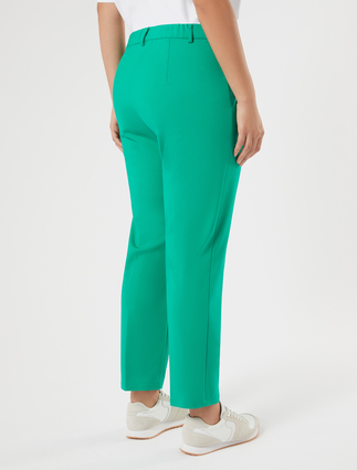 Double-faced cotton canvas trousers - EMERALD - Marina Rinaldi - 4
