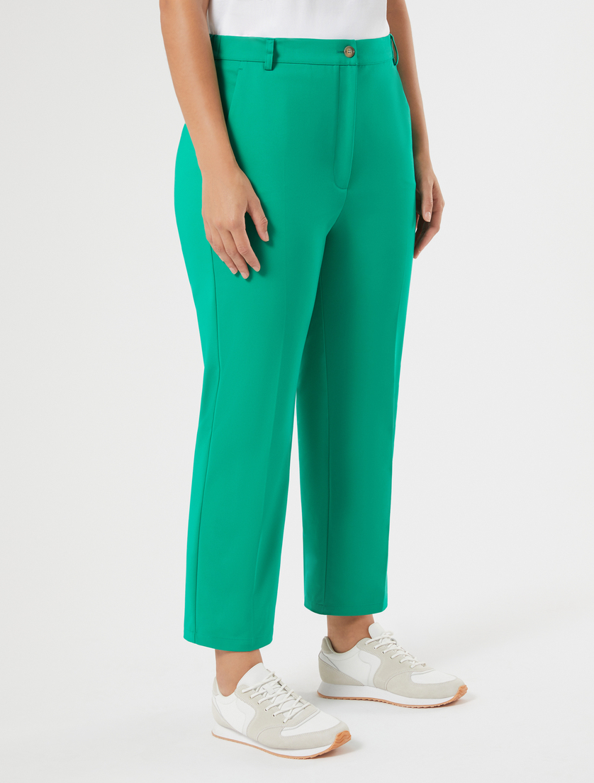 Παντελόνι από βαμβακερό καραβόπανο διπλής όψης - ΣΜΑΡΑΓΔΙ - Marina Rinaldi - 3