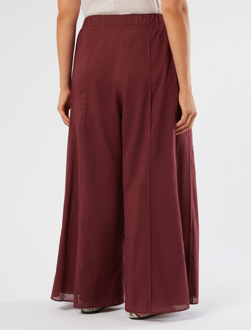 Cotton muslin trousers - BORDEAUX - Marina Rinaldi - 4