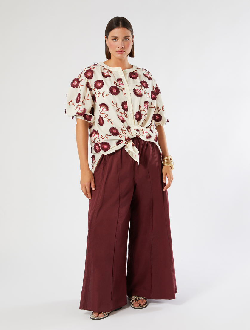 Cotton muslin trousers - Marina Rinaldi