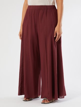 Cotton muslin trousers - BORDEAUX