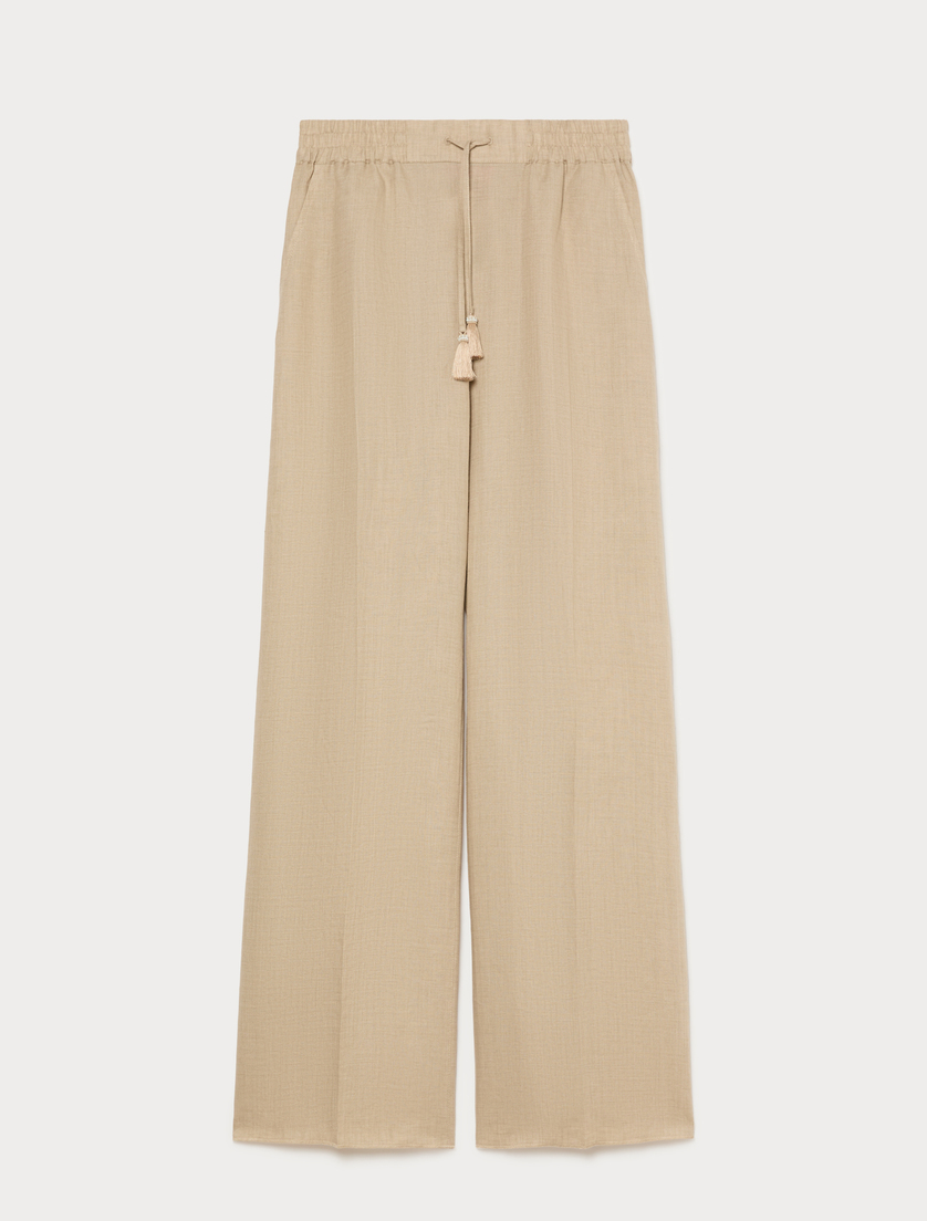 Linen canvas trousers - SAND - Marina Rinaldi