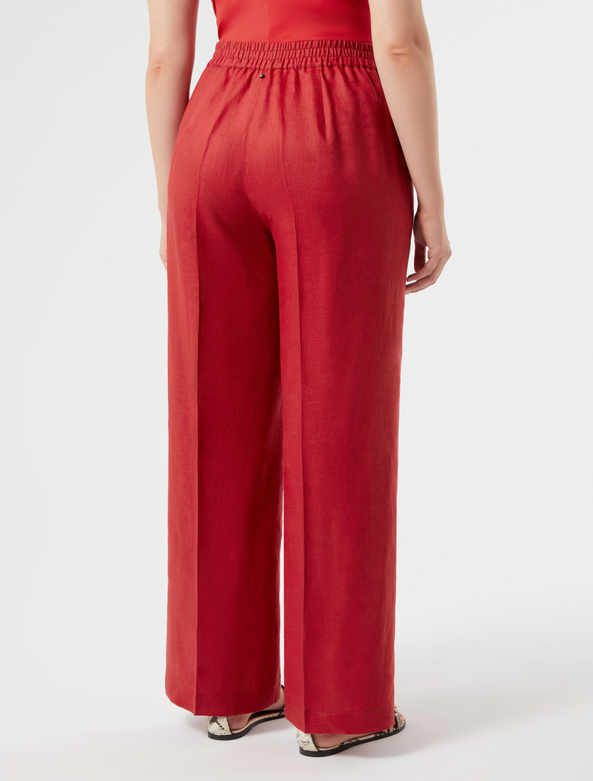 Linen canvas trousers - RED - Marina Rinaldi - 4