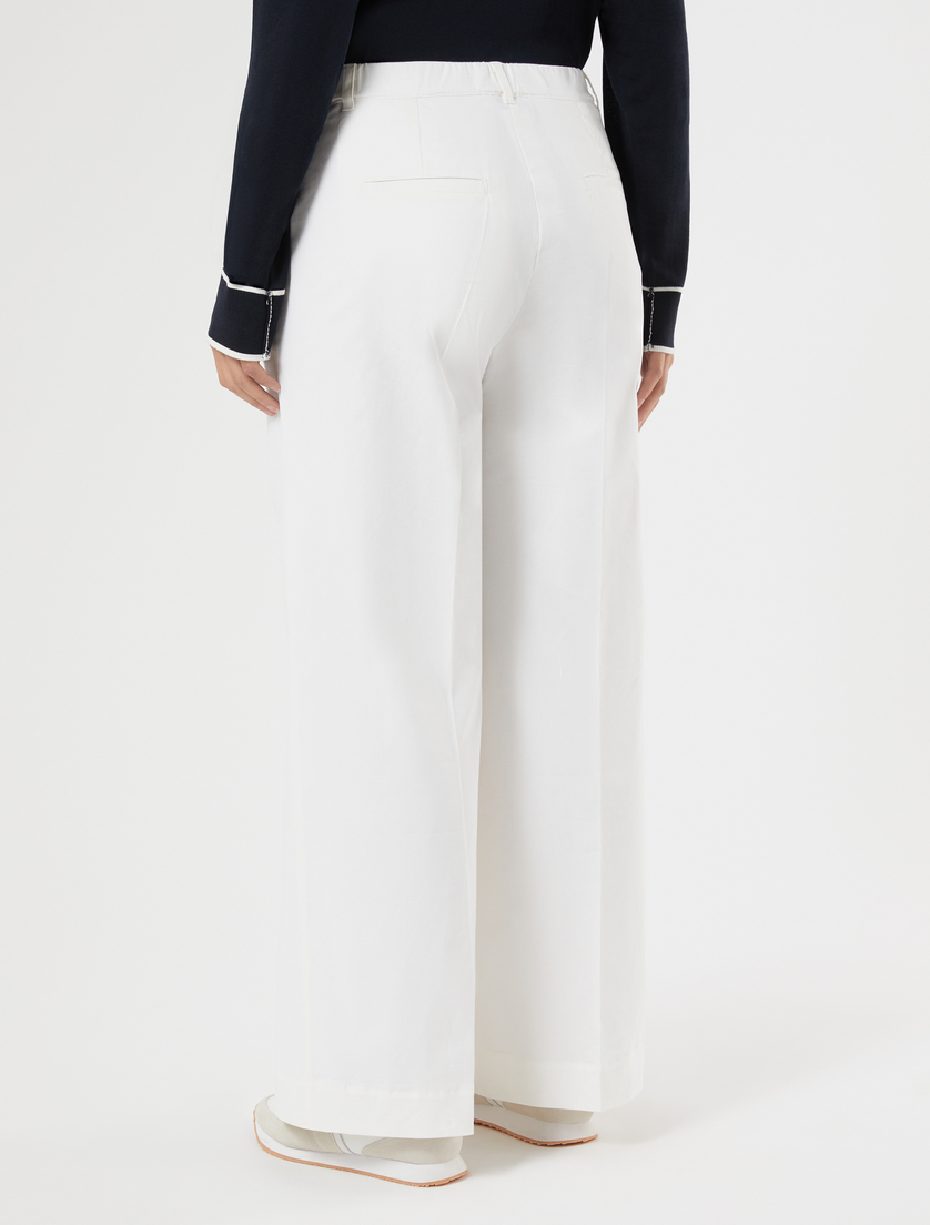 Pantaloni in gabardina di cotone - BIANCO OTTICO - Marina Rinaldi - 4
