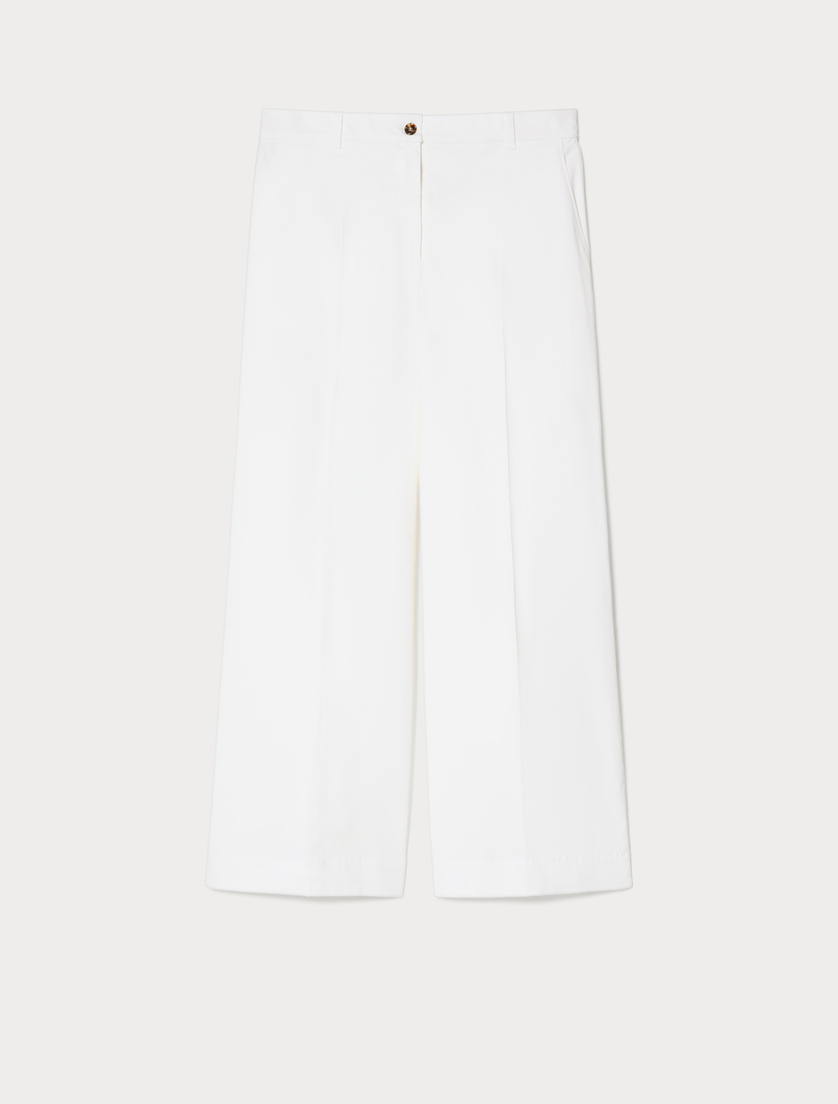 Pantaloni in gabardina di cotone - BIANCO OTTICO - Marina Rinaldi