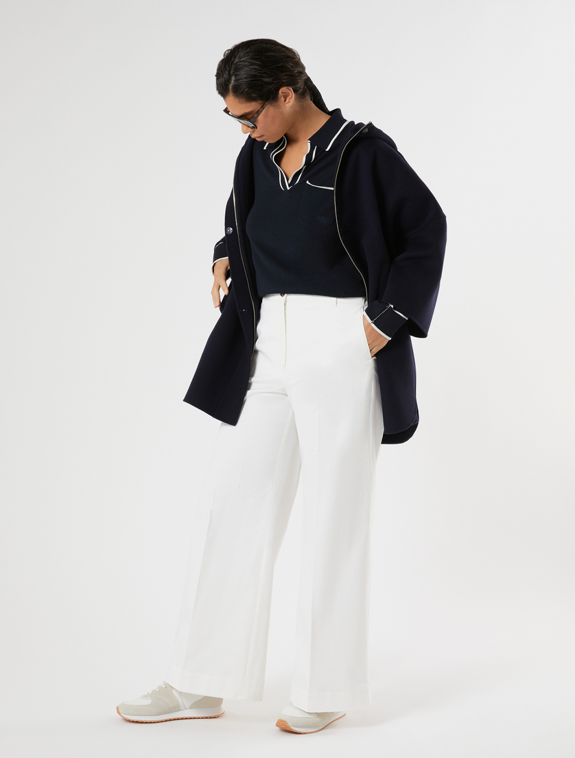 Pantaloni in gabardina di cotone - BIANCO OTTICO - Marina Rinaldi - 2