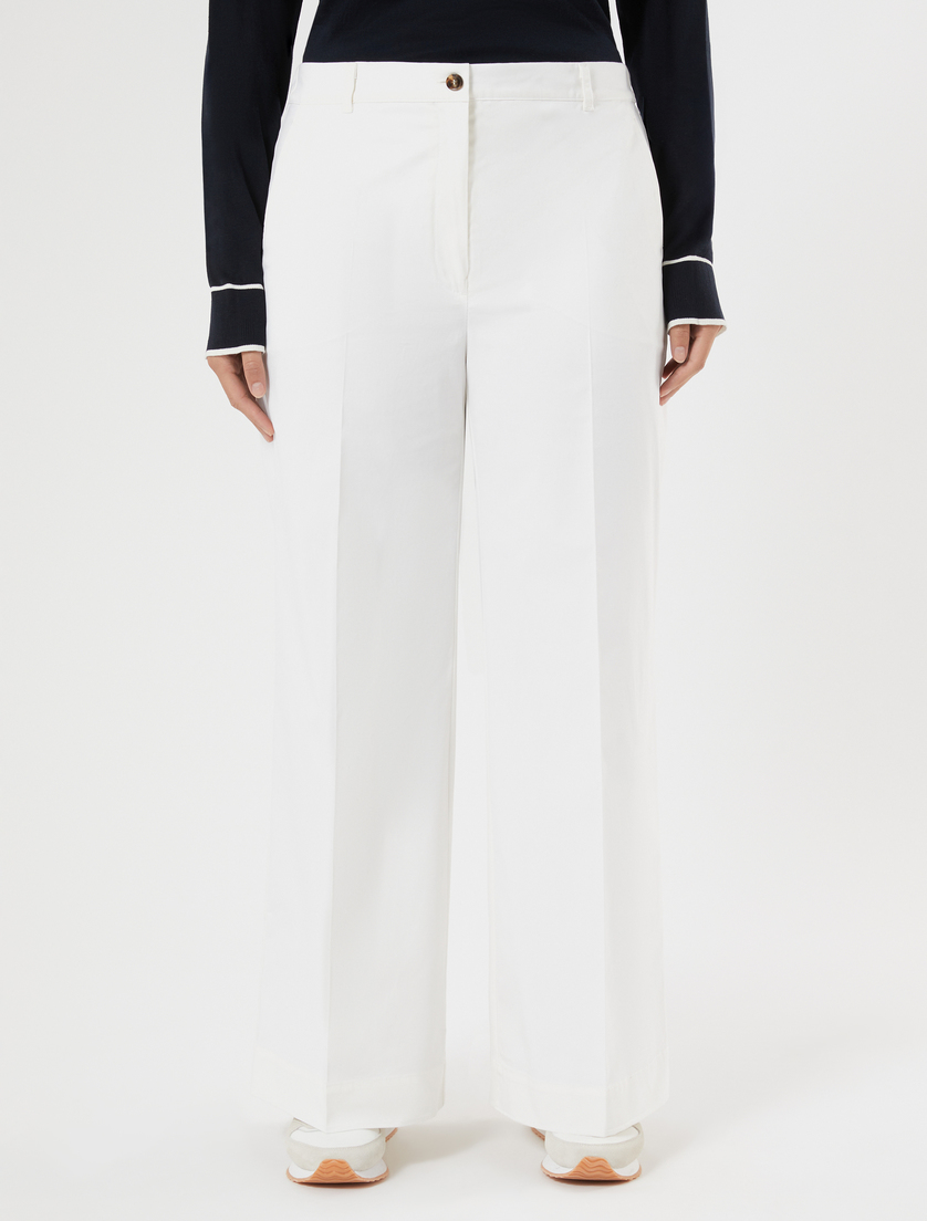 Pantaloni in gabardina di cotone - BIANCO OTTICO - Marina Rinaldi - 3