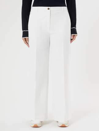 Pantaloni in gabardina di cotone - BIANCO OTTICO
