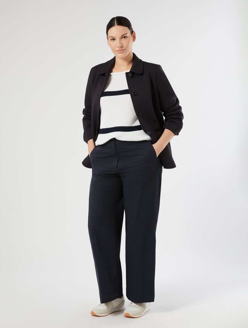 Pantaloni in gabardina di cotone - BLU NOTTE - Marina Rinaldi - 2