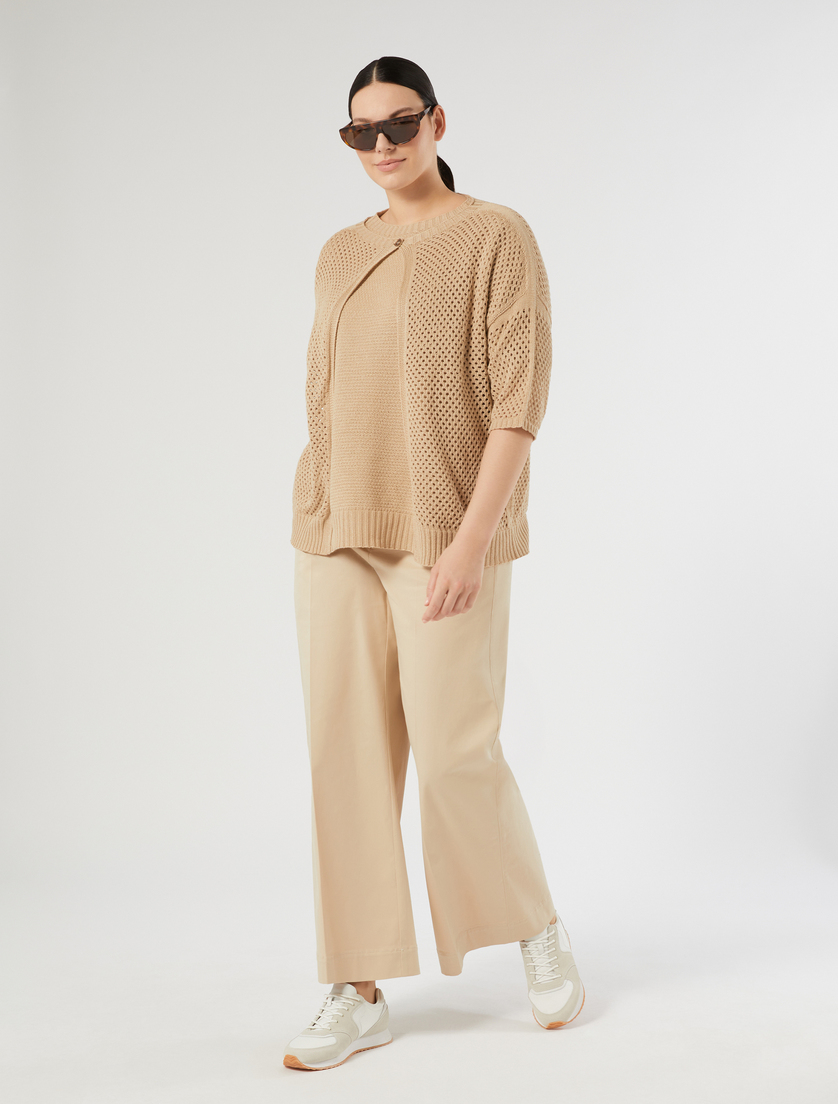 Pantaloni in gabardina di cotone - SABBIA - Marina Rinaldi - 2