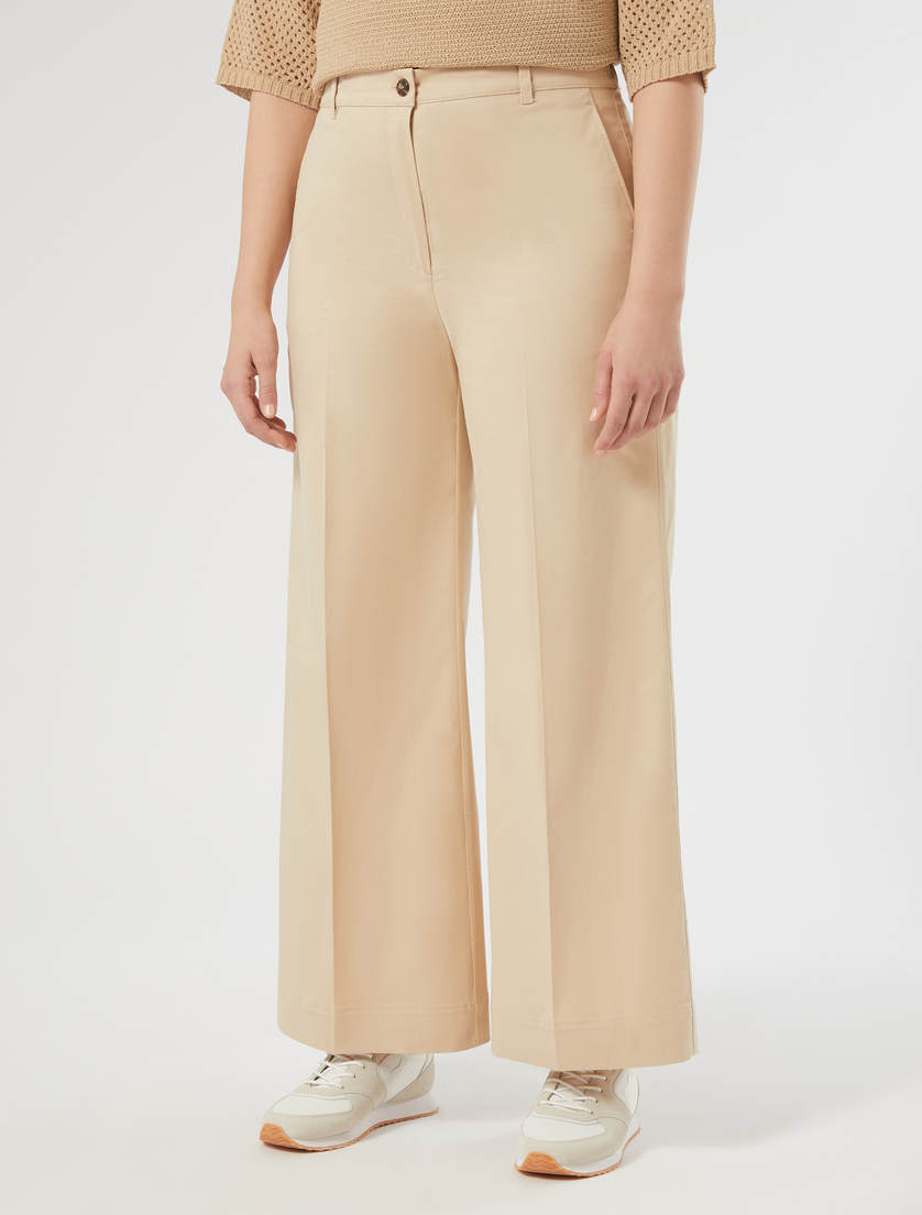 Pantaloni in gabardina di cotone - SABBIA - Marina Rinaldi - 3