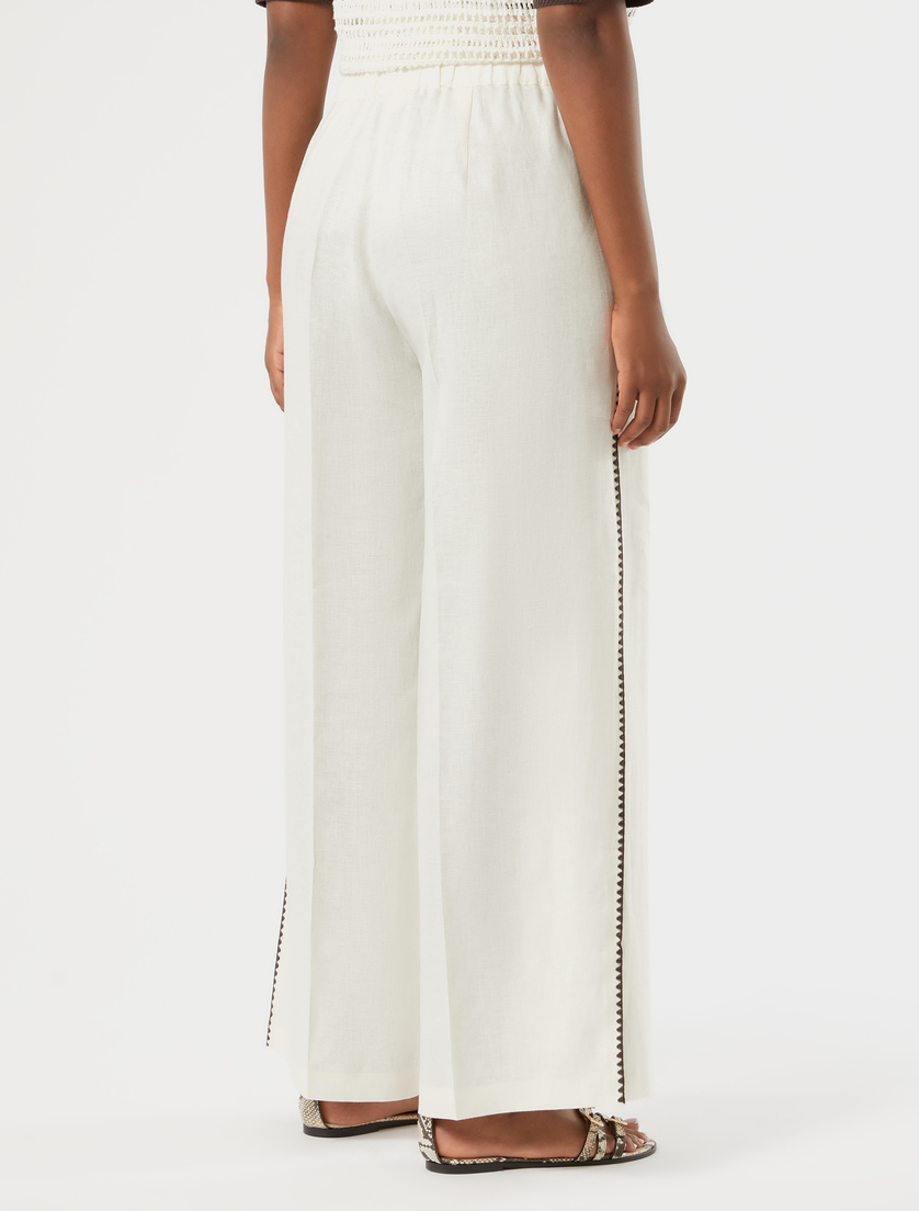 Linen canvas trousers - IVORY - Marina Rinaldi - 4