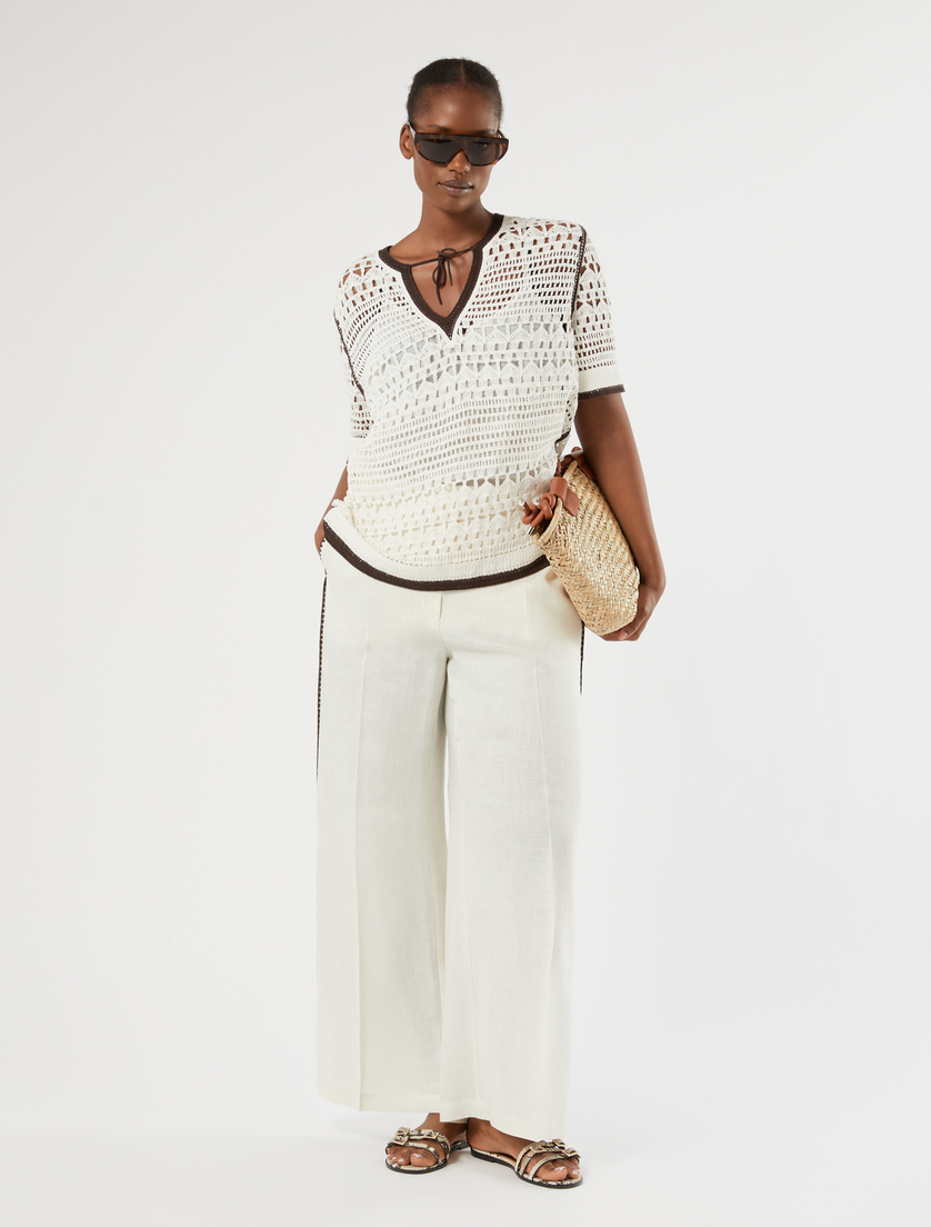 Linen canvas trousers - Marina Rinaldi
