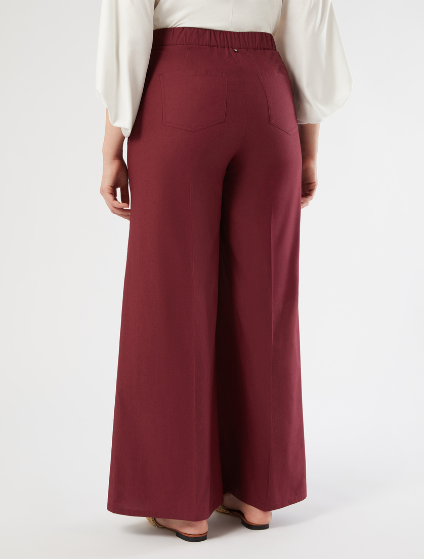 Cotton poplin trousers - WINE-COLOURED - Marina Rinaldi - 4