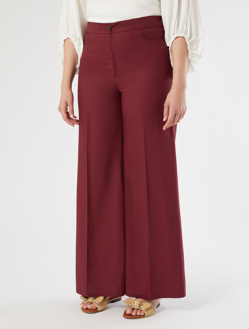 Cotton poplin trousers - WINE-COLOURED - Marina Rinaldi - 3