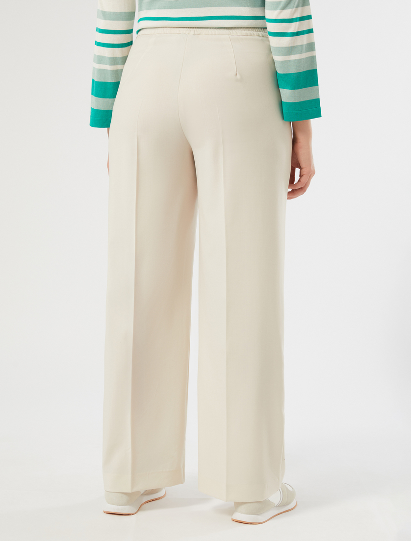 Natural stretch wool trousers - ECRU - Marina Rinaldi - 4
