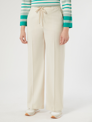 Natural stretch wool trousers - ECRU