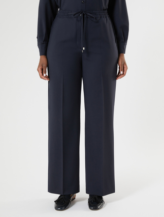 Natural stretch wool trousers - MIDNIGHTBLUE