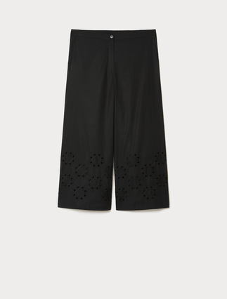 Embroidered poplin trousers - Marina Rinaldi