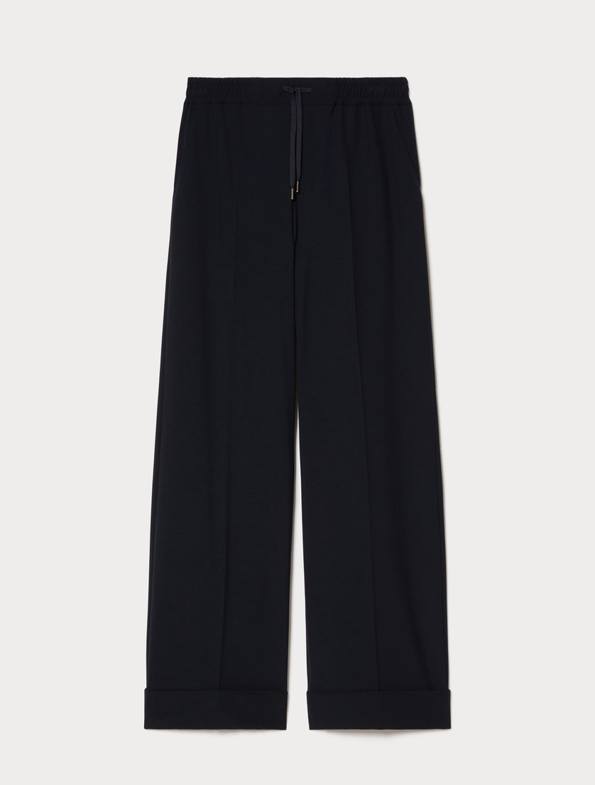 Pantalon large en toile stretch - BLEU NUIT - Marina Rinaldi