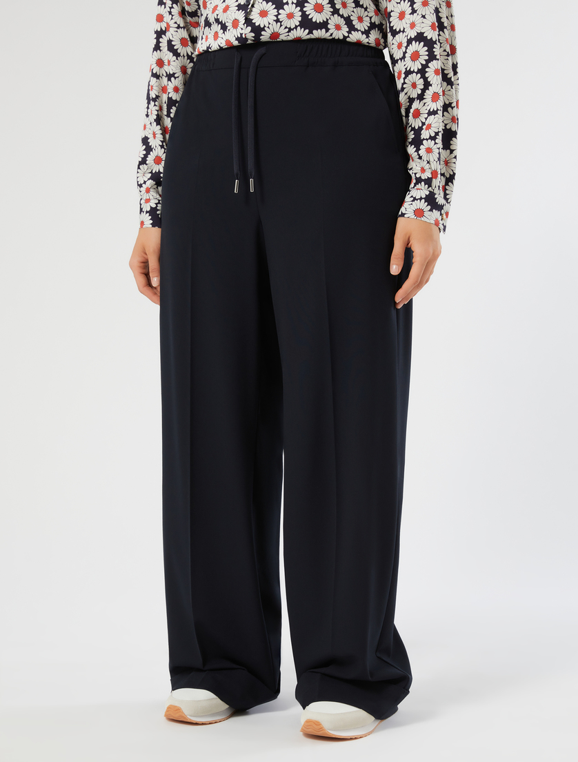 Pantalon large en toile stretch - BLEU NUIT - Marina Rinaldi - 3