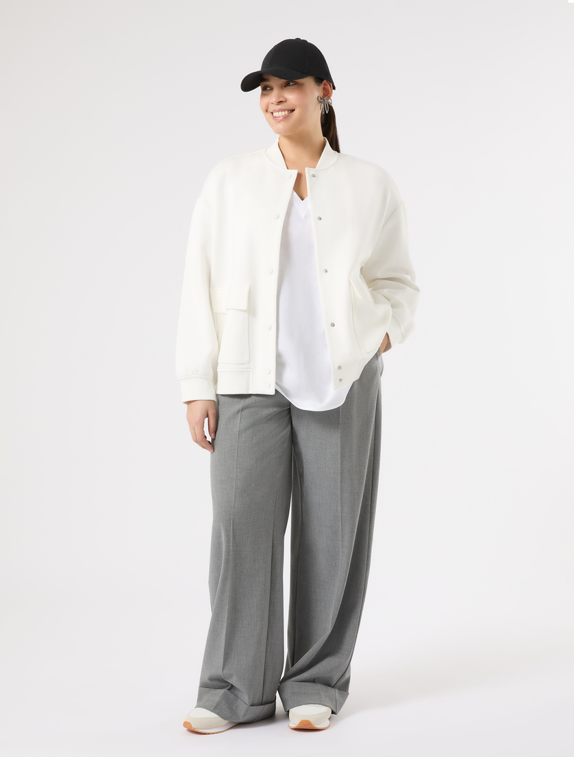 Stretch canvas wide-leg trousers - Marina Rinaldi