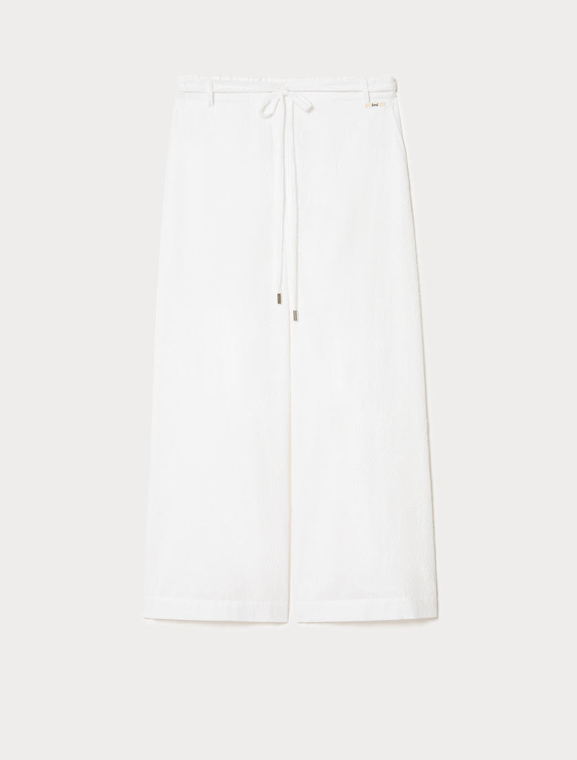 Pantaloni in lino e cotone - BIANCO OTTICO - Marina Rinaldi