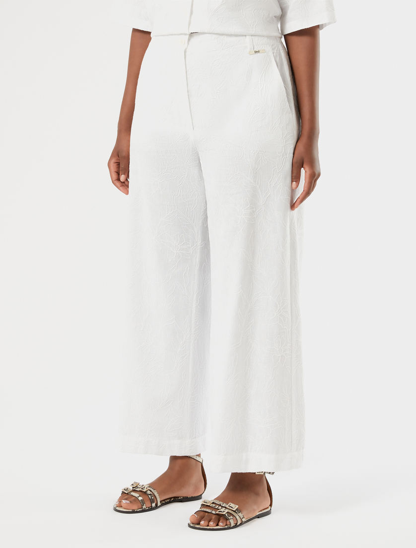 Pantaloni in lino e cotone - BIANCO OTTICO - Marina Rinaldi - 3