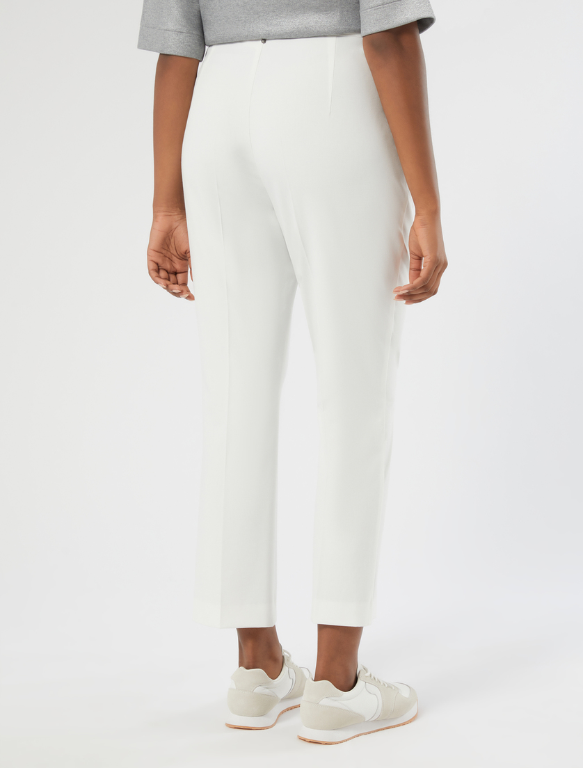 Stretch viscose-blend trousers - IVORY - Marina Rinaldi - 4
