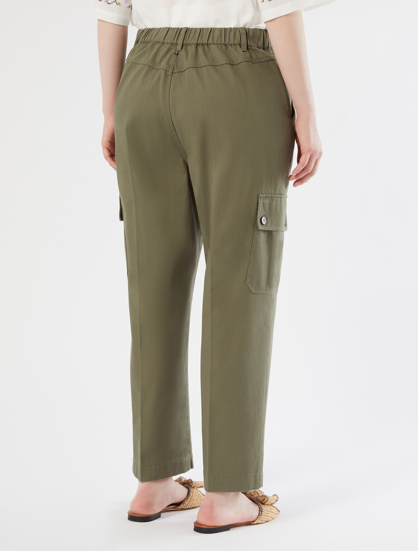 Pantalon en gabardine de coton - VERT OLIVE - Marina Rinaldi - 4