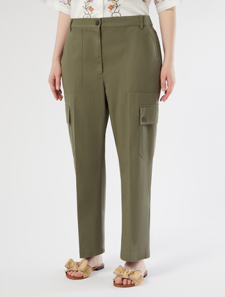 Pantalon en gabardine de coton - VERT OLIVE