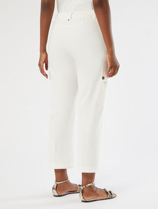 Cotton gabardine trousers - IVORY - Marina Rinaldi - 4