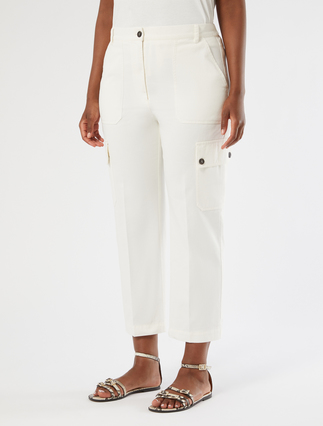 Hose aus Baumwollgabardine - ELFENBEINFARBEN