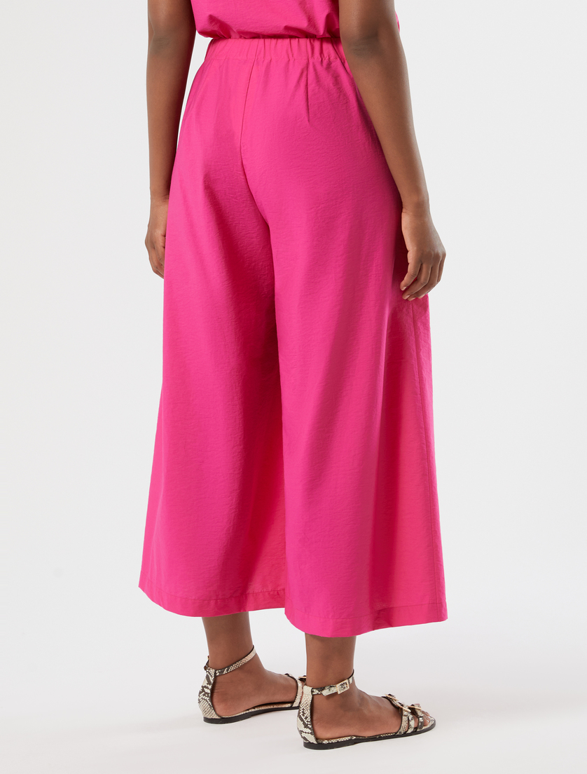 Cotton canvas cropped trousers - FUCHSIA - Marina Rinaldi - 4