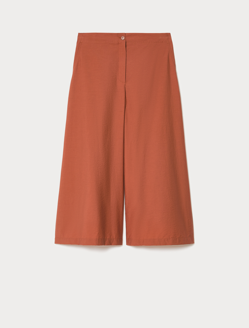 Cotton canvas cropped trousers - TERRA COTTA - Marina Rinaldi