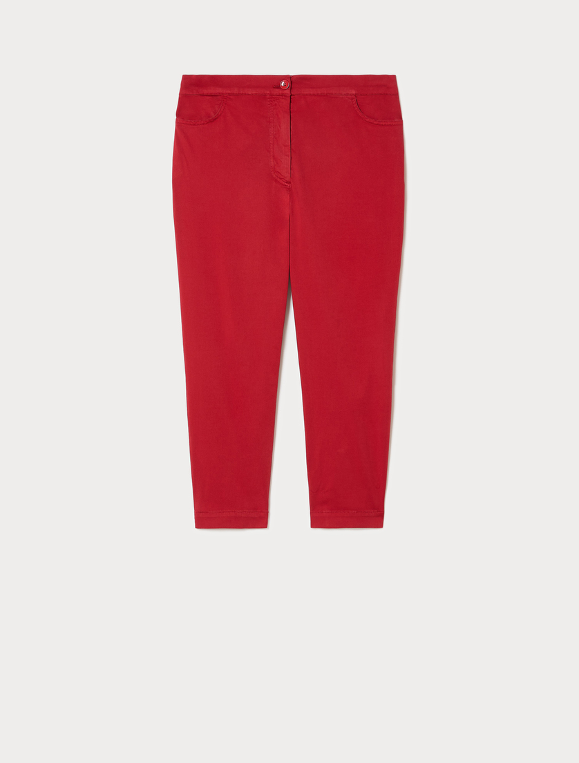 Satin skinny trousers - RED - Marina Rinaldi
